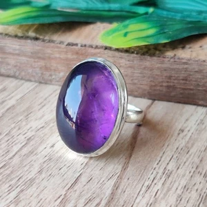 Impresionante Anillo de Piedras Preciosas de Amatista Plata de Ley 925 Anillo de Regalo de Aniversario PG8047 - Imagen 1 de 4