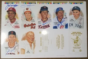 Perez-Steele Hall of Fame Signed Uncut Sheet (#5065/10,000) Morgan Palmer Carew+ - Picture 1 of 8