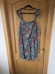 Ladies Black Floral Playsuit Size 24 New Look Curves - Picture 1 of 7