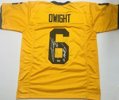 CAMISA DE FUTEBOL PERSONALIZADA ASSINADA POR TIM DWIGHT IOWA HAWKEYES AUTÓGRAFO BAIXO CERTIFICADO DE AUTENTICIDADE 172 - Imagem 1 de 4