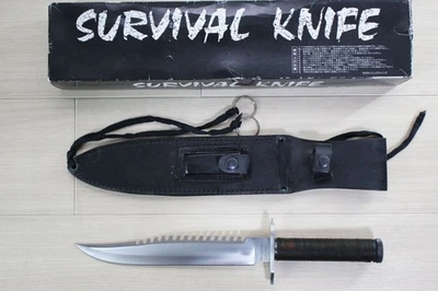 Cuchillo de supervivencia K-WORLD KW111 15" Seki Japón años 80 estilo Rambo con caja sin usar E29 Foto 1 de 4