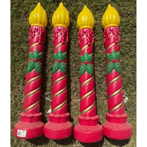 Juego de 4 velas molde soplado vintage Grand Venture Navidad decoración navideña - Imagen 1 de 4