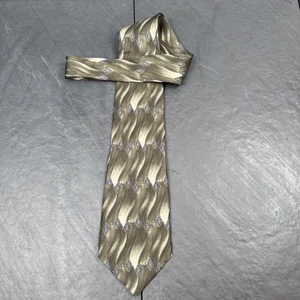 Stafford Green Geometric Mens Tie 100% Silk 58 x 4 Necktie - Picture 1 of 12