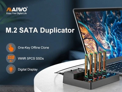 MAIWO K3015M5 M.2 SATA NGFF Docking Station Duplicator Cloner 5 Bay, 5Gbps USB 3 - Image 1 of 4