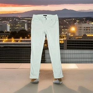 White House Black Market Pants Womens 6 Green Flat Front Pockets Skimmer Ankle - Picture 1 of 14