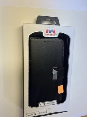 Mybat Apple iPhone 12 Pro Cartera Estuche de Cuero con Ranuras para Tarjetas Negro Foto 1 de 4