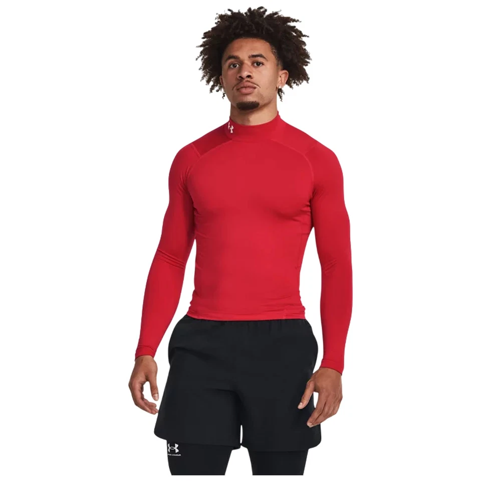 Under Armour Mens ColdGear Compression Mock Gym Workout Baselayer Top - Image 1 of 1