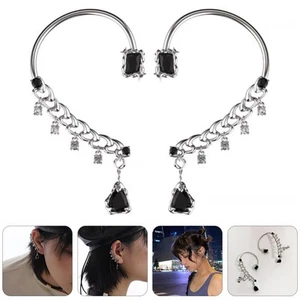 2pcs Ear Stud Cuff Punk Ear Cuff Wrap Ear Bone Cartilage Clip - Picture 1 of 12