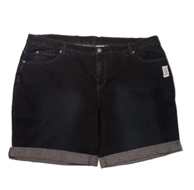 Bermuda jeans JUST MY SIZE JMS stretch feminina plus size 26W jeans escura - Imagem 1 de 4