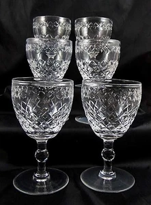 Set of 6 Cut Crystal Stevens & Williamson Wine Glasses 12 cm's - Picture 1 of 5