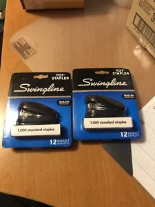 Qty 2 Swingline TOT Mini Stapler 12-Sheet Capacity Black 79171 - Picture 1 of 2