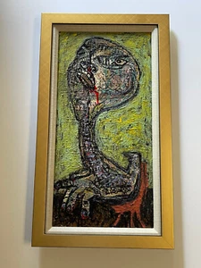 Mystery Artist Painting Brutalist Abstract Surrealism Cubism Expressionism Mod - Picture 1 of 6