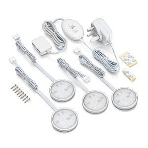 Auraglow Under Cabinet Cupboard LED Puck Light Kit White and Colour Changing - Picture 1 of 9