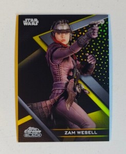 2022 Topps Chrome Black Star Wars Zam Wesell 79 Gold Refractor /50