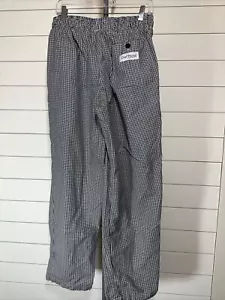 Chef Works Men's Designer Pants Black w/ White checks Sz Medium baggies - Picture 1 of 12