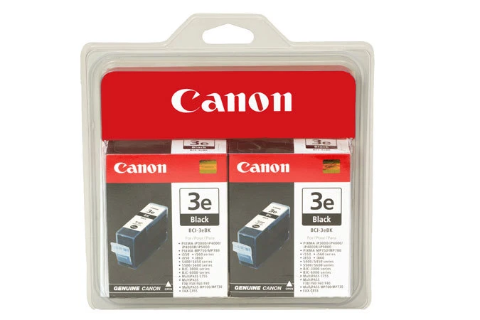 CANON Black Printer Ink Cartridge BCI-3e 2-Pack Pixma - Image 1 of 1