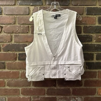 Винтажный жилет на молнии Jamie Sadock с карманами на молнии XL -41 грудь -22 дюйма длина - Изображение 1 из 4