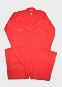Vintage Walls Coveralls Mens 48 Red Master Made Jumpsuit Workwear 60s USA - Picture 1 of 12