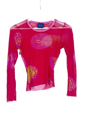 Kenzo Women Long Sleeve Translucent Vintage Pink Glamour 90s Style - Image 1 of 4
