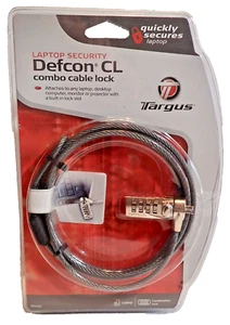 Targus Defcon CL Blocco Cavo Combo Resettabile per Computer Portatile PA410U BD - Foto 1 di 4