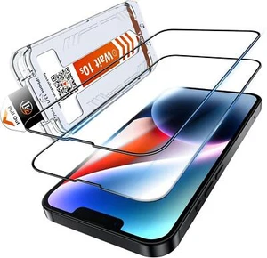 Panzer Schutzglas iPhone 13/14 Pro 9H Stoßfest Kratzfest 2 Stk - Bild 1 von 8