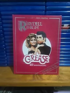 GREASE 40th Anniversary Edition (DVD/Blu-Ray) Yearbook Case Rare, Excellent Disc - Imagen 1 de 3