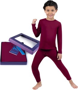 Thermal Underwear for Kids Boys Thermals Top & Bottom Set Long Underwear Base La - Picture 1 of 12