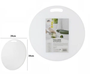 Tabla De Plástico Blanca Redonda 39cm Para Cortar Verduras Y Frutas De Cocina - Imagen 1 de 1