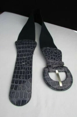 Carino Moda Donna Cintura Fianchi Vita Navy Scuro Blu Elastico Rotondo Fibbia S - Immagine 1 di 4