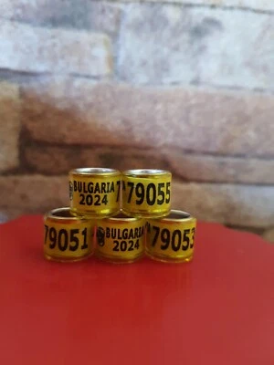 5 Brieftaubenringe 2024 BG Taubenringe FCI Eigentumszertifikat Ring Bulgarien - Bild 1 von 3