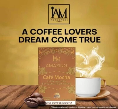 IAM Worldwide Café Mocha con Cebada y Alcalina 10 sobres 🌿 DISTRIBUIDOR Foto 1 de 3