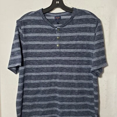 Camisa Good Man Hombre XL Henley Manga Corta 3 Botones Camiseta Azul  Foto 1 de 4