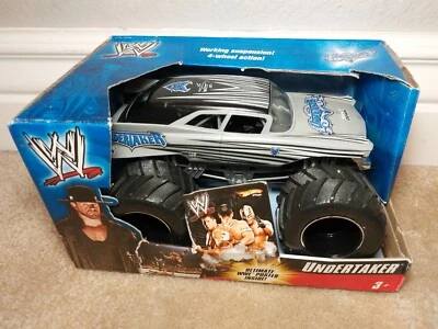 2006 MATTEL HOT WHEELS WWE UNDERTAKER MONSTER TRUCK VEHICLE, W/ 18X24" POSTER - Image 1 of 3