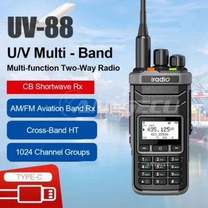 Iradio UV-88 AM FM VHF UHF Wielopasmowe Walkie Talkie 1024 kanały Ham Radio - Zdjęcie 1 z 7