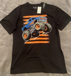 Children’s Place Black Monster Truck T Shirt Size Large - Picture 1 of 3