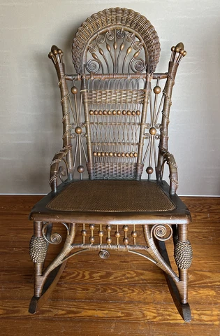Victorian Heywood Wakefield Wicker Rocking Chair Rocker Cover