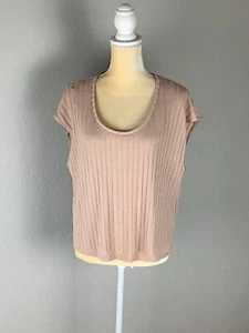 MNG blush pink double layer knit top M EUC - Picture 1 of 7
