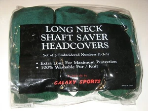 Set 3 copricapi mazza da golf salva collo lungo ricamati Galaxy Sports - Foto 1 di 3