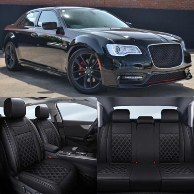 Funda de cojín de cuero de lujo para asiento trasero delantero de auto completo para Chrysler 200 300 SRT Foto 1 de 4