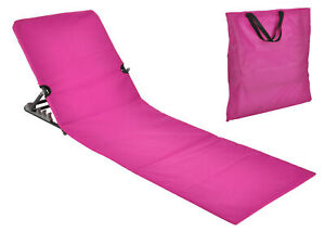 Strandmatte mit Lehne faltbar - pink - Strand Garten Pool Klapp Liege mit Tasche