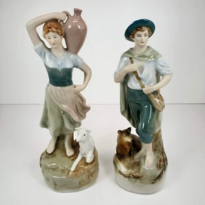 Royal Dux Pair of Figures Bohemian Woman and Man - Farm Water Hunter Czech - Picture 1 of 13