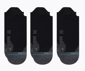 STANCE Run Light UltraLight Cushion No Show Tab 3 Pack Black Socks Mens S 3-5.5 - Picture 1 of 9