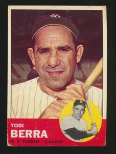 1963 Topps Baseball #340 Yogi Berra NY Yankees HOF VG CENTERED