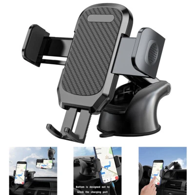 Universal Mount Holder Car Stand Windshield For iPhone 15 14 Samsung S24 S23 S22 - Image 1 of 4