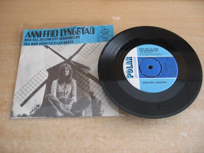 ANNI-FRID LYNGSTAD-(ABBA)-MAN VILL JU LEVA LITE DESSEMELLAN-Rare-Original 1972. - Photo 1/4
