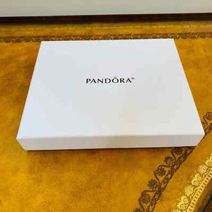 PANDORA Charm Bracelet Oxidized Silver & Patent Leather Clutch Wallet Set NEW - Picture 1 of 10