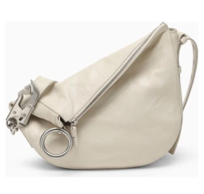 Bolsa de ombro Burberry Knight, ferragem prata pele de cordeiro esbranquiçada (varejo $3650) - Imagem 1 de 4