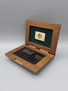 Vintage Genuine American ALCRAFT Walnut Branded TCI Desk Calculator - Picture 1 of 10