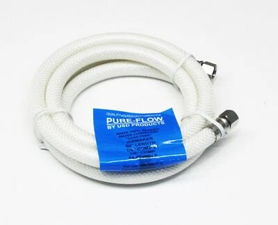 Conector de agua para máquina de hielo de vinilo blanco trenzado Pure-Flow 60" 5' x 1/4" compresión Foto 1 de 3