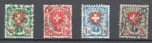 1924 - Svizzera - Croce e scudo, serie completa di 4 val. usati - Picture 1 of 1